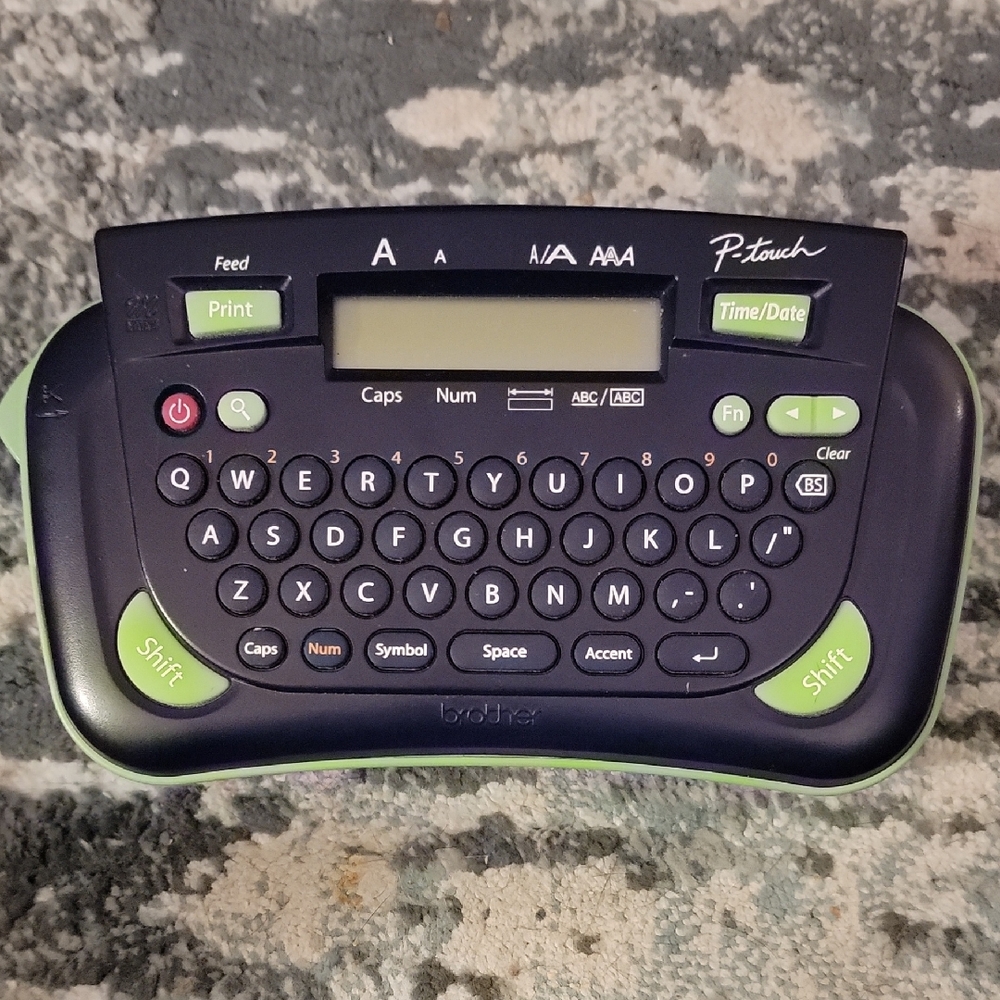 Brother PT-80 P-touch Label Maker with Black and Green Design